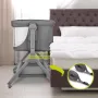 Patut co-sleeper, Lionelo, Leonie, Plus, Pliabil, Cu sistem de leganare, Cu setare unghiulara, Reglabil in 6 pozitii pe inaltime, Conform cu standardele europeane de securitate EN1130 si EN16890, Gri - 38