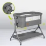 Patut co-sleeper, Lionelo, Leonie, Plus, Pliabil, Cu sistem de leganare, Cu setare unghiulara, Reglabil in 6 pozitii pe inaltime, Conform cu standardele europeane de securitate EN1130 si EN16890, Gri - 39