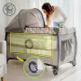 Patut pliant, Lionelo, Sven Plus, 120x60 cm, Cu doua nivele, Cu arcada jucarii, masuta de infasat, vibratii, melodii, conform cu standardele europeane de securitate EN716 si EN12221, Turcoaz/Gri - 25