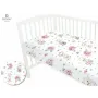 Cearceaf cu elastic, MimiNu, Pentru pat 160x80 cm, Din bumbac certificat Oeko Tex Standard 100, Design, Pink Ballerina - 4