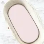 Cearceaf cu elastic, MimiNu, Pentru landou, carucior si cosulet, 80x35 cm, Din Jerseu, Material certificat Oeko Tex Standard 100, Pink - 1