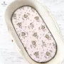 Cearceaf cu elastic, MimiNu, Pentru landou, carucior si cosulet, Dimensiune 80x35 cm, Din bumbac certificat Oeko Tex Standard 100, Design, Little Ballerina Pink - 1