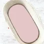 Cearceaf cu elastic, MimiNu, Pentru landou, carucior si cosulet, Dimensiune 80x35 cm, Din bumbac certificat Oeko Tex Standard 100, Colectia Royal, Powder Pink - 1