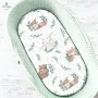 Cearceaf cu elastic, MimiNu, Pentru landou, carucior si cosulet, Dimensiune 80x35 cm, Din bumbac certificat Oeko Tex Standard 100, Lulu Natural