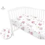 Cearceaf cu elastic, MimiNu, Pentru patut 120X60 cm, Din bumbac certificat Oeko Tex Standard 100, Design, Pink Ballerina - 5