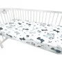 Cearceaf cu elastic, MimiNu, Pentru patut 140X70 cm, Din bumbac certificat Oeko Tex Standard 100, Dino Granat - 4