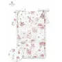 Organizator pentru patut, MimiNu, Din bumbac certificat Oeko Tex Standard 100, Cu 6 compartimente, Doua panglici, 70x40 cm, Cu volanase, Design, Pink Ballerina - 1