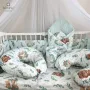 Paturica de infasat, MimiNu, Multifunctionala, Cu volanase, Cu inchidere cu panglica si arici velcro, Dimensiune 75x75 cm, Din bumbac certificat Oeko Tex Standard 100, Lulu Natural/Mint - 4