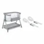 Pachet complet pentru primele zile, Balansoar si landou, Lionelo, Bella, 2 in 1, Rotire 360 grade, Scaun reglabil, 6 miscari unice + Patut co-sleeper, Lionelo, Luna, 2 in 1, Cu laterala culisanta, Cu setare unghiulara, Gri - 35