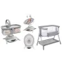 Pachet complet pentru primele zile, Balansoar si landou, Lionelo, Bella, 2 in 1, Rotire 360 grade, Scaun reglabil, 6 miscari unice + Patut co-sleeper, Lionelo, Luna, 2 in 1, Cu laterala culisanta, Cu setare unghiulara, Gri - 1