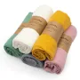 Paturica moale bebe, New Baby, Cu multiple intrebuintari, 60x60 cm, Din muselina, 100% bumbac, Mustard - 4