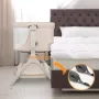 Patut co-sleeper, Lionelo, Leonie Plus, Pliabil, Cu sistem de leganare, Cu setare unghiulara, Reglabil in 6 pozitii pe inaltime, Conform cu standardele europeane de securitate EN1130 si EN16890, Bej - 29