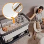 Patut co-sleeper, Lionelo, Leonie Plus, Pliabil, Cu sistem de leganare, Cu setare unghiulara, Reglabil in 6 pozitii pe inaltime, Conform cu standardele europeane de securitate EN1130 si EN16890, Bej - 30