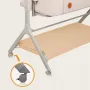Patut co-sleeper, Lionelo, Leonie Plus, Pliabil, Cu sistem de leganare, Cu setare unghiulara, Reglabil in 6 pozitii pe inaltime, Conform cu standardele europeane de securitate EN1130 si EN16890, Bej - 34