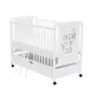 Patut din lemn bebe, 120x60 cm, Cu sertar, Din lemn de pin si mdf, Alb, Qmini, Timmi Elephant - 8