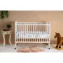Patut din lemn bebe, 120x60 cm, Din lemn de pin si mdf, Stabil si rezistent, Inaltime saltea reglabila pe 3 nivele, Laterala cu 3 bete detasabile, EN716-1, EN716-2, Alb, Qmini, Timmi Elephant - 3