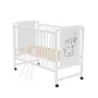 Patut din lemn bebe, 120x60 cm, Din lemn de pin si mdf, Stabil si rezistent, Inaltime saltea reglabila pe 3 nivele, Laterala cu 3 bete detasabile, EN716-1, EN716-2, Alb, Qmini, Timmi Elephant - 7
