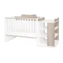 Patut modular multifunctional, 5 confirgurari diferite, 190 x 72 cm, Multi, White & Coffee - 6