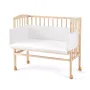 Patut co-sleeping Waldin, 90x55 cm, fag, vopsea certificata, roti, saltea, aparatoare incluse, laterala detasabila, natur - 1