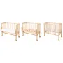 Patut co-sleeping Waldin, 90x55 cm, fag, vopsea certificata, roti, saltea, aparatoare incluse, laterala detasabila, natur - 8