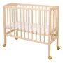 Patut pentru copii, Waldin, 2in1, 90 cm x 55 cm, lemn de fag, vopsea certificata, roti blocabile, laterala detasabila, co-sleeping, Saltea inclusa, Aparatoare laterala din bumbac, Natur, Cover, SMIX - 4