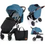 Carucior sport, Petite&Mars, Royal, Include husa pentru scaun, husa pentru picioare, geanta pentru scutece si capotina extensibila, Cu fereastra, Impermeabila, Cu SPF 50, Aluminiu, 0-22 kg, 111 x 57 x 86 cm, Ocean Blue - 1
