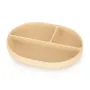 Farfurie compartimentata, Petite&Mars, Take&Match, Ovala, Cu ventuza si 3 compartimente, Silicon, Fara BPA, 630 ml, 6 luni+, Bej - 1