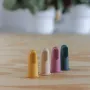 Set 2 periute de dinti pentru deget, Petite&Mars, Cu peri moi, Silicon, Include cutie depozitare, 0 luni+, Galben/Verde - 6