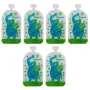Set 6 pungi reutilizabile, Petite&Mars, Pentru hranire, Cu elefantei, Inchidere ermetica, 20x10 cm, 150 ml, Papoo Albastru - 1