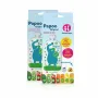 Set 6 pungi reutilizabile, Petite&Mars, Pentru hranire, Cu elefantei, Inchidere ermetica, 20x10 cm, 150 ml, Papoo Albastru - 4