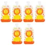 Set 6 pungi reutilizabile, Petite&Mars, Pentru hranire, Cu leuti, Inchidere ermetica, 20x10 cm, 150 ml, Papoo Portocaliu