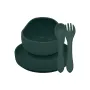 Set de hranire, Petite&Mars, Cu farfurie, Bol si tacamuri, Din silicon fara BFA, Verde inchis - 2