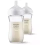 Biberon anticolici, Philips Avent, Din sticla, Natural Response, 240 ml, 3-6 luni, Debit 3 (mediu), 2 bucati, Alb - 3
