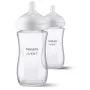 Biberon anticolici, Philips Avent, Din sticla, Natural Response, 240 ml, 3-6 luni, Debit 3 (mediu), 2 bucati, Alb - 1