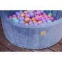 Piscina uscata 250 bile 7 cm MeowBaby  , auriu, roz inchis, violet si turcoaz, Flower Set, 90x30 cm, Catifea Blue - 2