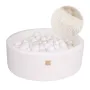 Piscina uscata cu 250 de bile (Alb) MeowBaby  , tesatura bucle, 90x30 cm, Teddy Alb - 1
