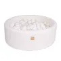 Piscina uscata cu 250 de bile (Alb) MeowBaby  , tesatura bucle, 90x30 cm, Teddy Alb - 2