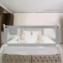 Protectie laterala pat, Primabobo,Classic XXL, 180 cm, Inaltime reglabila 68-98 cm, Cu plasa respirabila, Prevazuta cu un buzunar, Gri - 11