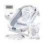 Pachet cadita pliabila + suport, Primabobo, Genua Premium, Cu termometru, dop si suport anatomic, Conform cu standardul european de securitate EN71, 80 x 50 x 22, Gri - 6