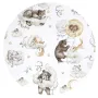 Aparatoare pentru patut, Qmini, Din bumbac certificat Oeko Tex Standard 100, 180x30 cm, Cu panglici, Teddy Bear and Friends Beige - 3