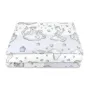 Lenjerie patut junior cu 2 piese, Qmini, Din bumbac certificat Oeko Tex Standard 100, 140 x 200 cm, Teddy Bear with Blue Heart - 1