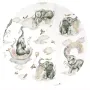 Lenjerie patut 3 piese, Qmini, Pentru patut 140x70 cm, Cu protectie laterala, Din bumbac certificat Oeko Tex Standard 100, Elephants on Rainbow - 5