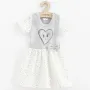 Rochita, New Baby, Cu maneca scurta, In forma de A, Din 100% bumbac certificat Oeko Tex Standard 100, Marime 80, 9-12 luni, Hearts - 1