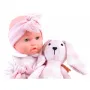 Bebelus, Jokomisiada, Cu iepuras de plus, Similar cu un bebe real, Include si suzeta, Realizat din plastic dur si cauciuc, Sigur pentru copii, 18 luni+, Pink - 3