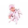 Bebelus, Jokomisiada, Cu iepuras de plus, Similar cu un bebe real, Include si suzeta, Realizat din plastic dur si cauciuc, Sigur pentru copii, 18 luni+, Pink - 4