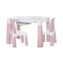 Set masuta si doua scaune, FreeON, Neo, Pentru copii, Cu doua sertare, Cu masa reglabila la doua inaltimi, Conform cu standardele europene de securitate EN71-1;2018, EN71-2:2020, EN71-3:2021, Roz
