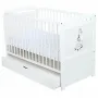 Set Patut din lemn bebe Babyneeds, Nadia II cu sertar, 120x60 cm, Alb + Saltea patut bebe, Cocos Confort II, Cu fibre de cocos si strat de burete, 120x60x10 cm + Protectie impermeabila, Pentru patuturi 120x60 cm, Alb - 8
