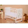 Set Patut din lemn bebe Qmini, Timmi Heart, 120x60 cm, Alb + Saltea patut bebe, Cocos Confort II, Cu husa detasabila, Antialergica, 120x60x10 cm + Protectie impermeabila, Pentru patuturi 120x60 cm, Alb - 2