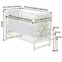 Set Patut din lemn bebe Qmini, Timmi Heart, 120x60 cm, Alb + Saltea patut bebe, Cocos Confort II, Cu husa detasabila, Antialergica, 120x60x10 cm + Protectie impermeabila, Pentru patuturi 120x60 cm, Alb - 5