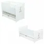 Set Patut din lemn Nadia II Girafa 120x60 cm + Saltea Cocos Confort II + Protectie impermeabila Qmini - 2